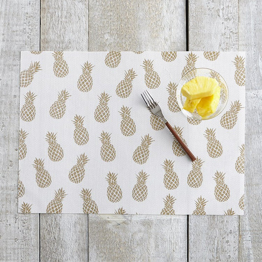 Pineapple Vinyl  Gold Placemat