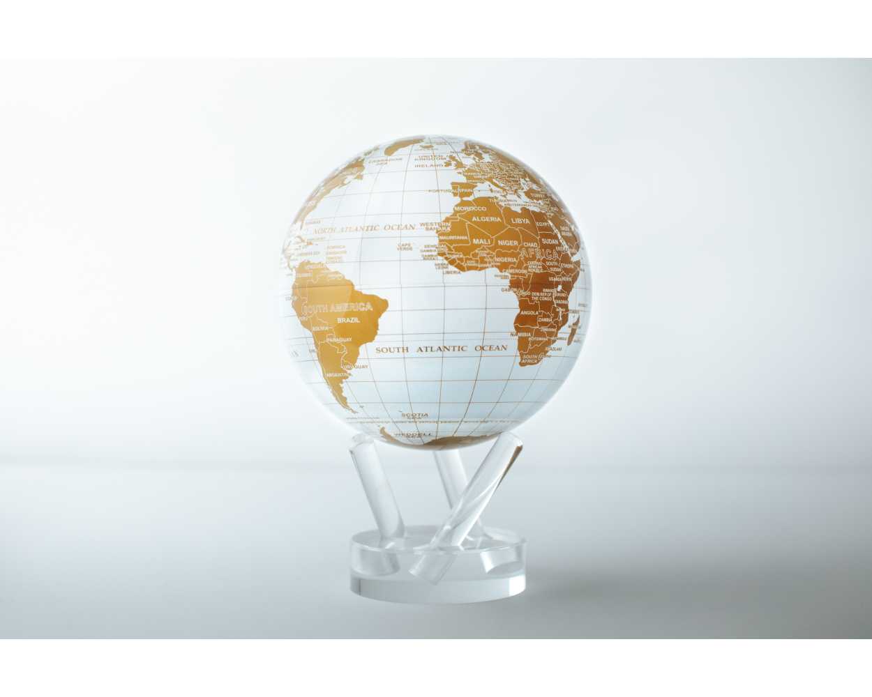 White and Gold MOVA Globe 6"