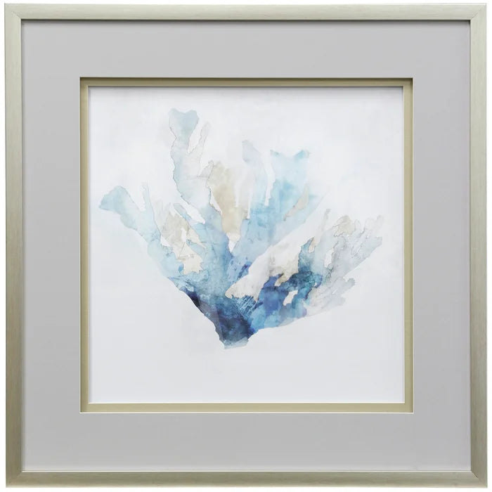 Blue Coral Reef | 30in X 30in | Shadowed Framed Print Under Glass