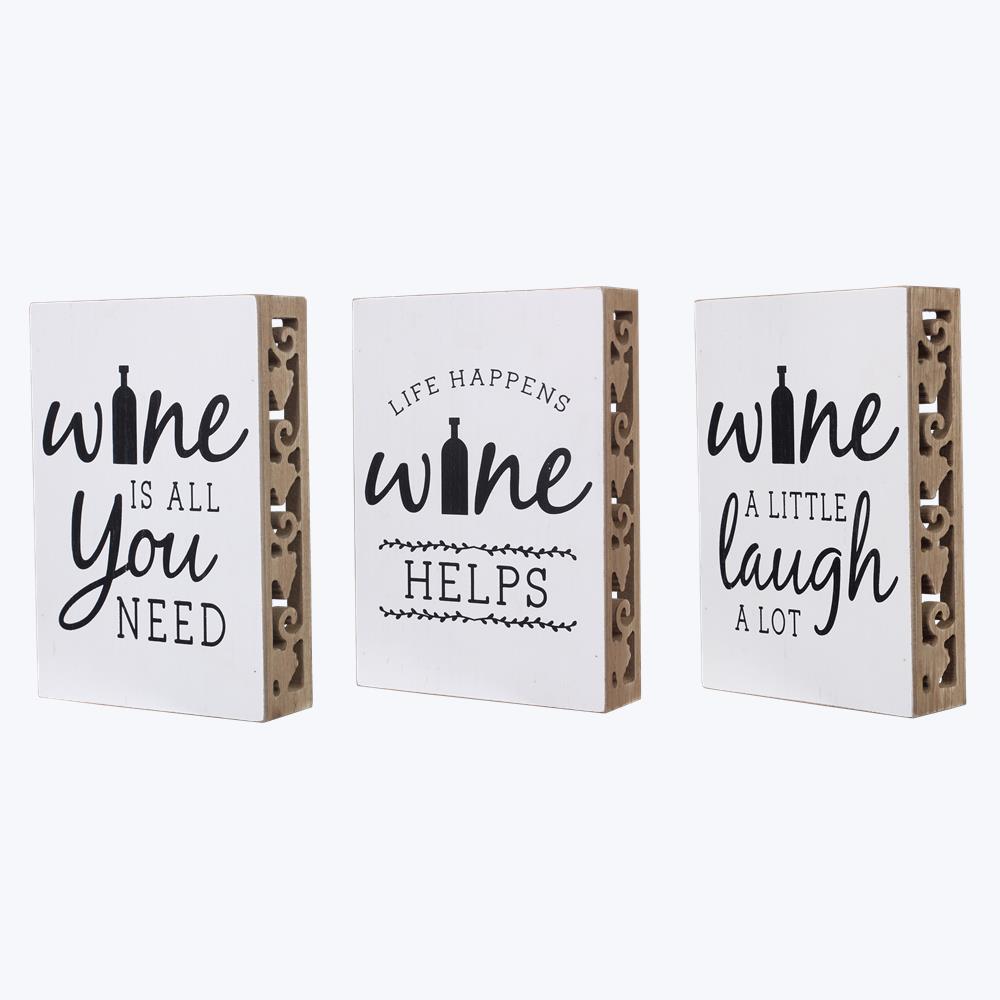 Wood Wine Cutout Sign 3 Varieties