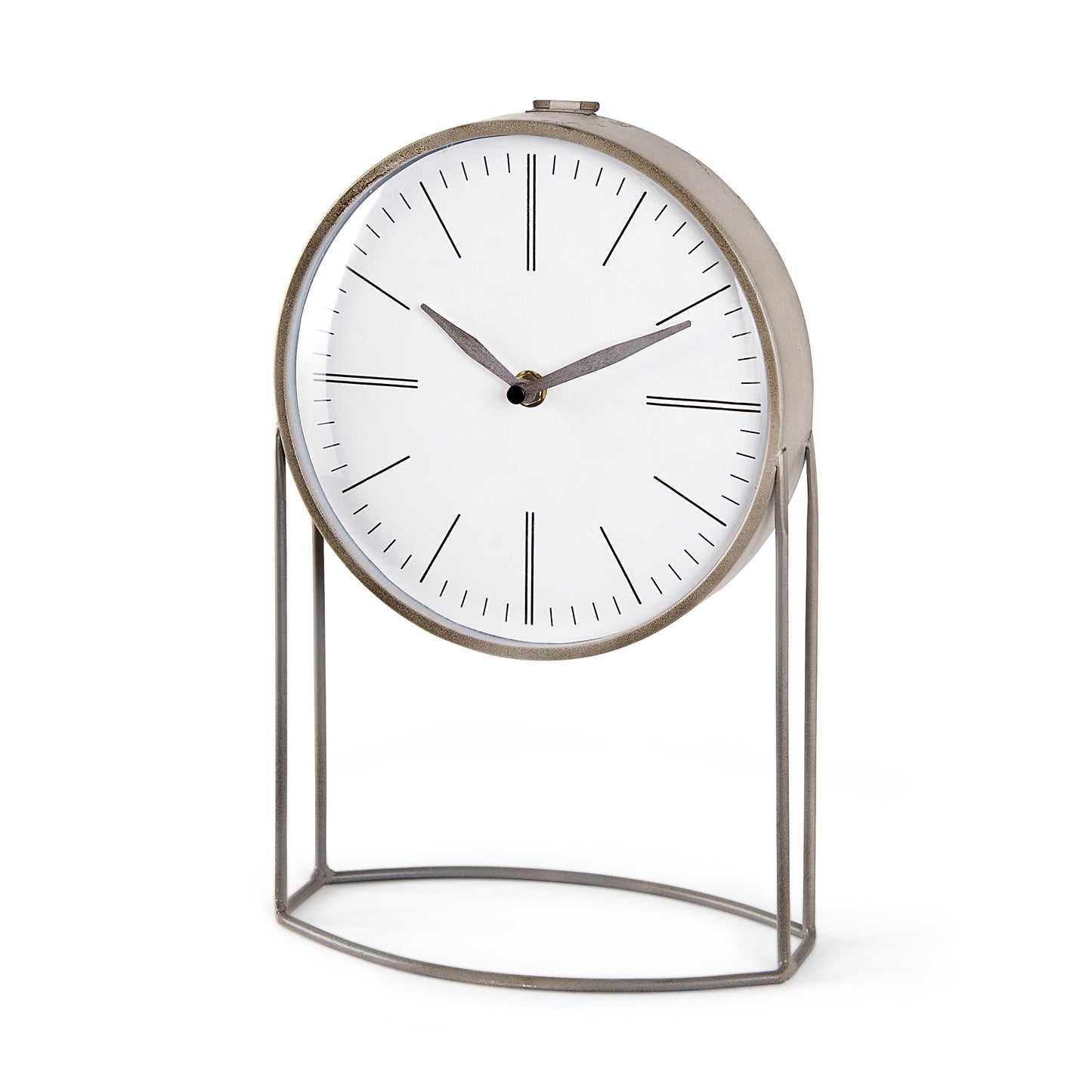 Matte Gray Metal Table Clock