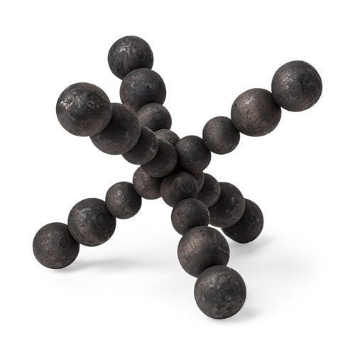 Geometric Wood Ball Jack Comes in Black and White