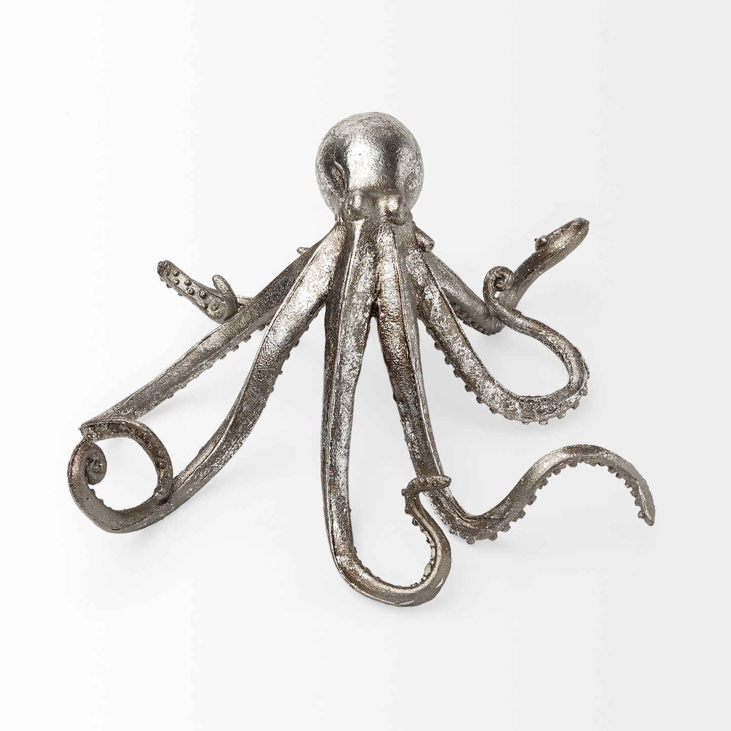 Silver Metal Octopus Statue