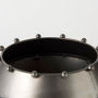 Small Gun Metal Gray Metal W/Studs Vase