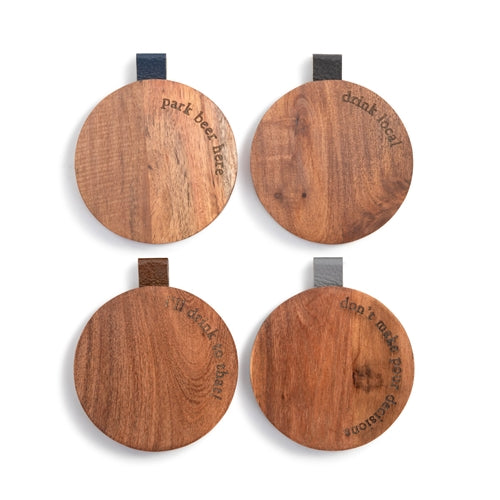 Wine and Beer Wooden Coasters