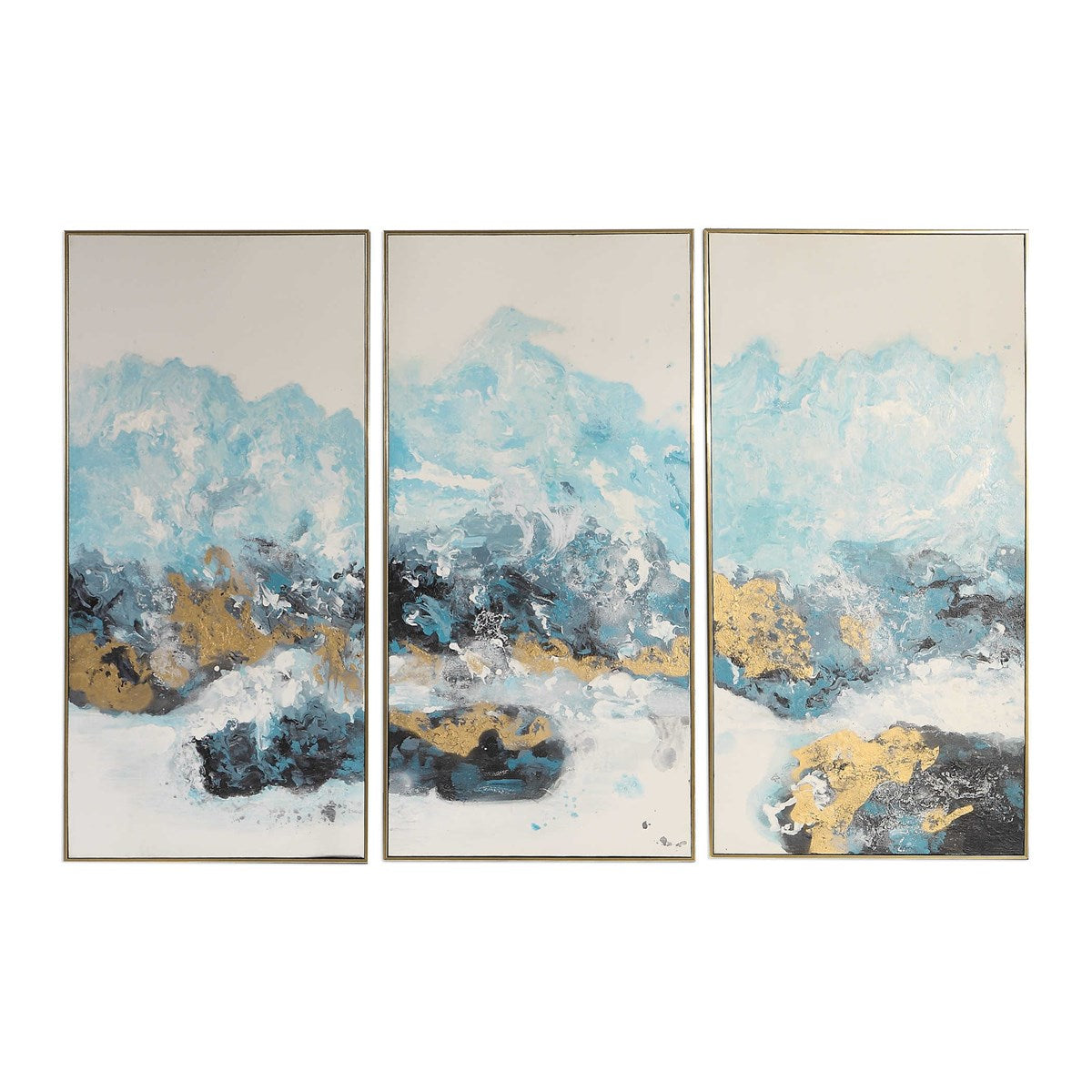 Crashing Waves Hand Painted Art Set of 3