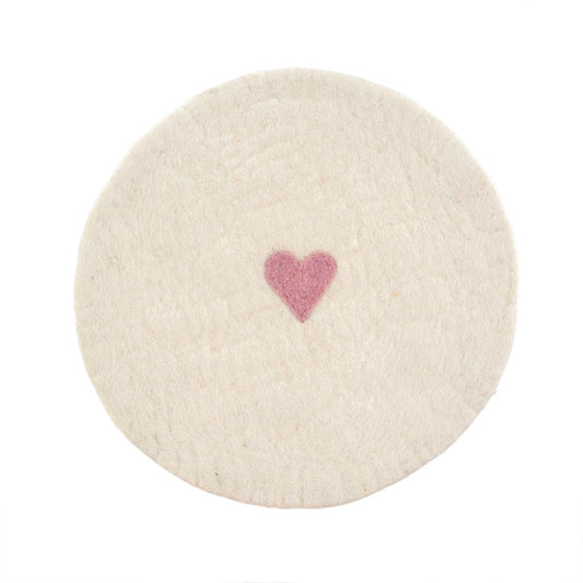 Felt Heart Round Placemat