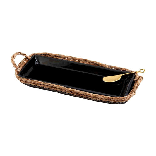 Black Tray with Basket & Spreader