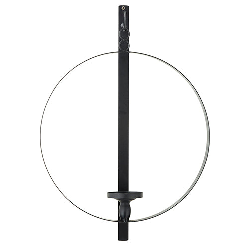 Black Circular Wall Mount Candle Sconce