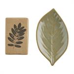 LEAF SOAP DISH WITH SOAP