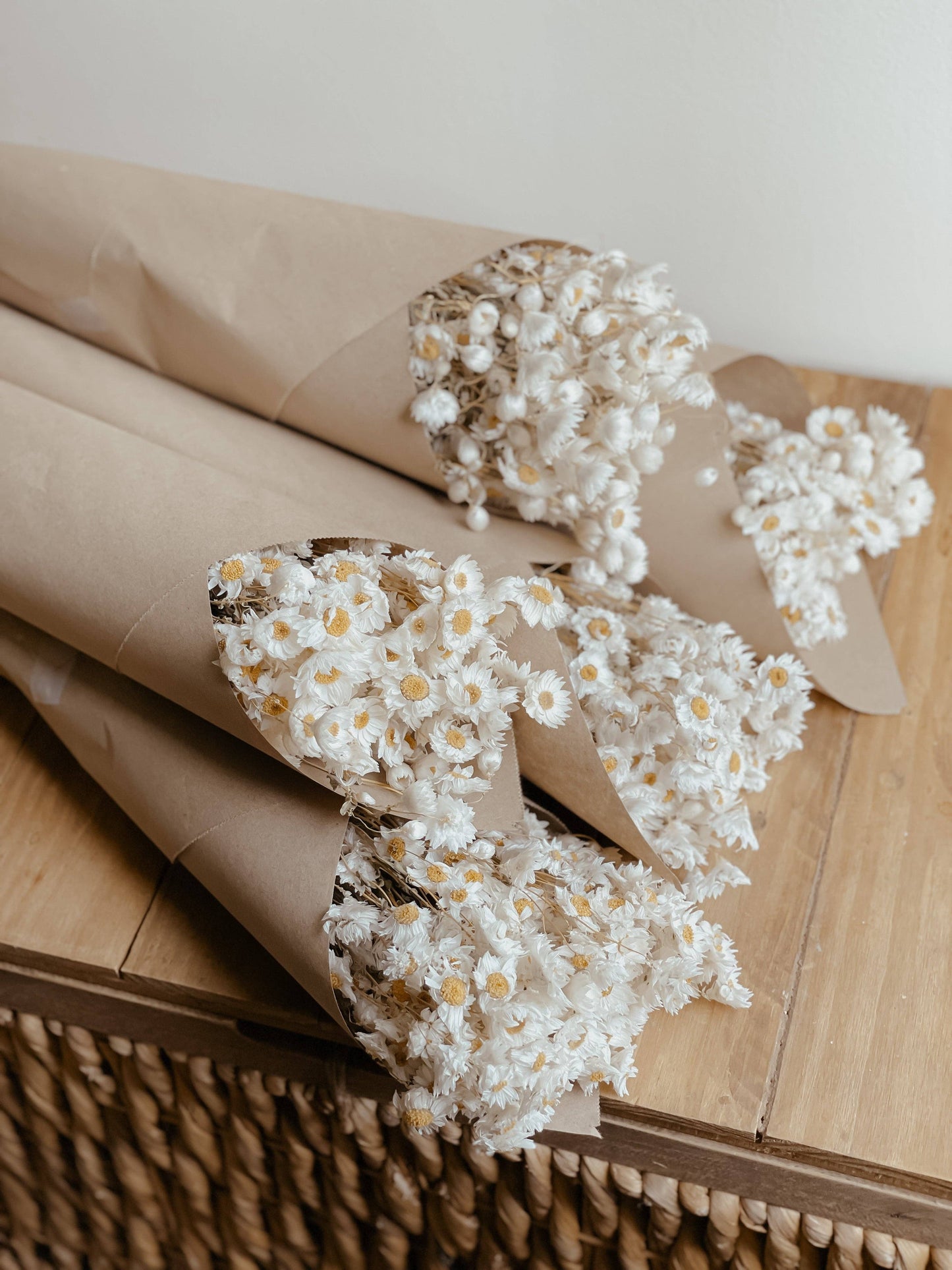 Dried Rodanthe Flower Bundle