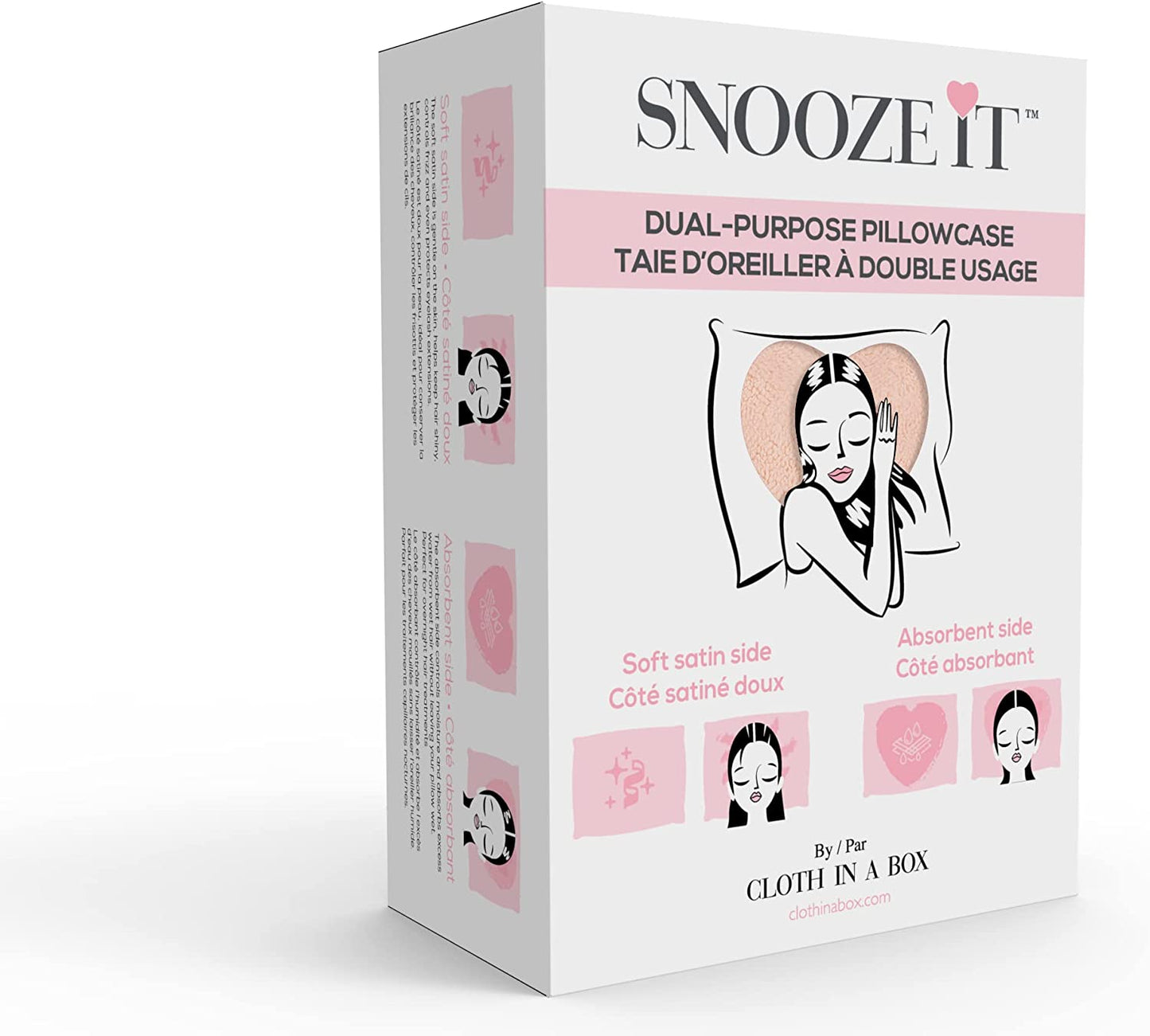 Snooze It Heart Pillowcase Pink