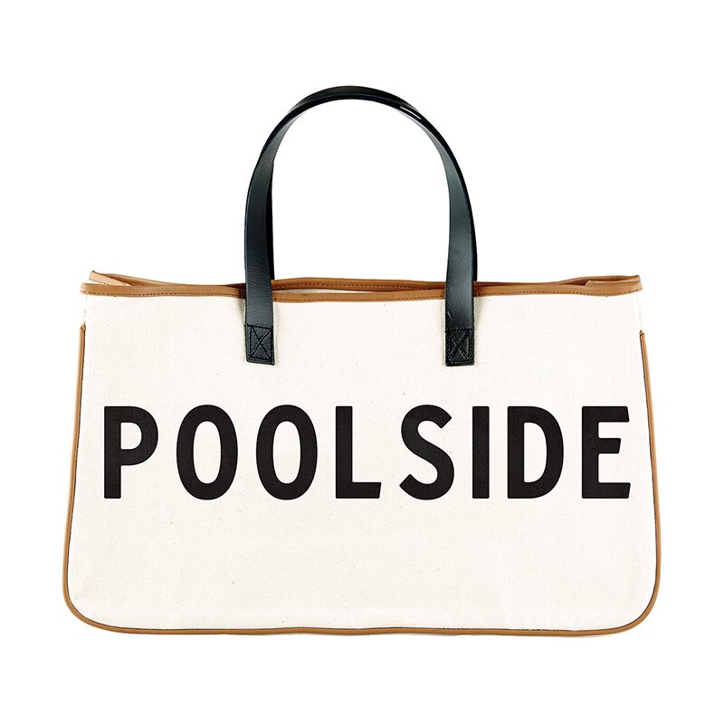 Canvas Tote Bag Beach please, Pool side