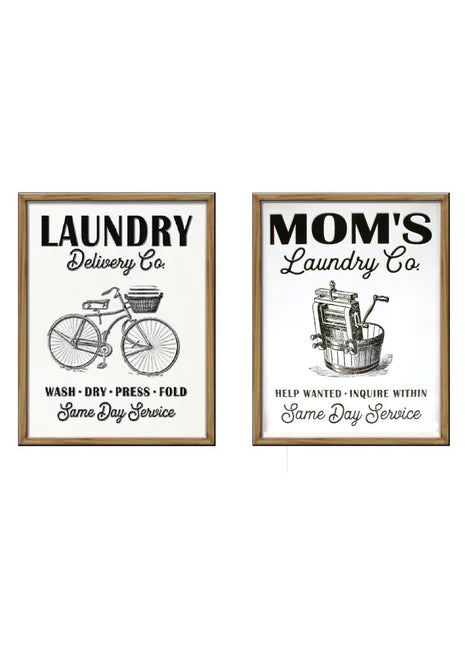 Metal Framed Laundry Sign