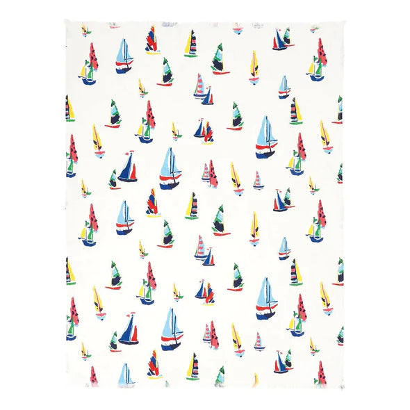 Cotton Sailboat Throw