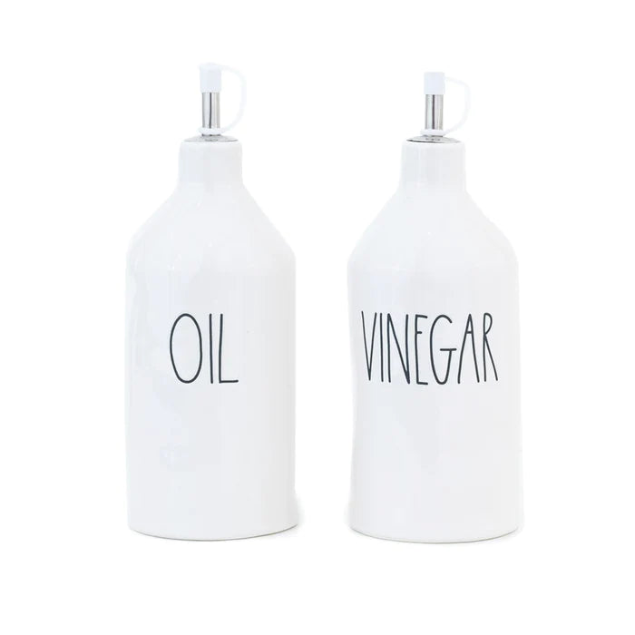 Rae Dunn Elongated Oil + Vinegar Cruets
