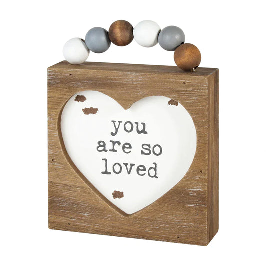 So Loved Box Sign with Beads