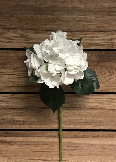 Real Touch Hydrangea Stem- White 19"