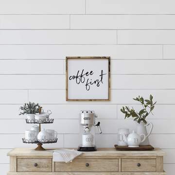 Coffee First, Wood SIgns